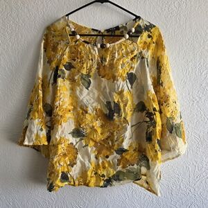Elegant Floral Yellow Blouse